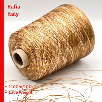 Fratelli Reali Rafia luxury Italian viscose raffia ribbon yarn cone from iDOKNiT