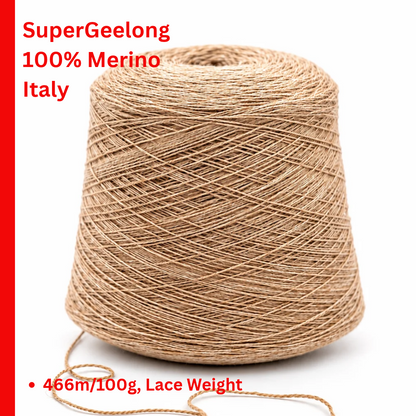 Zegna Baruffa SUPERGEELONG 100 percent extrafine Italian merino wool yarn ball and cone from iDOKNiT