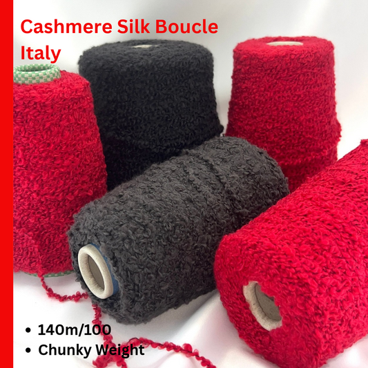CARIAGGI 93 percent cashmere 7 percent silk boucle Italian textured yarn ball and cone from iDOKNiT