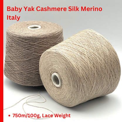 RI.GO BABY YAK 40 percent baby yak cashmere silk merino Italian lace yarn ball and cone from iDOKNiT