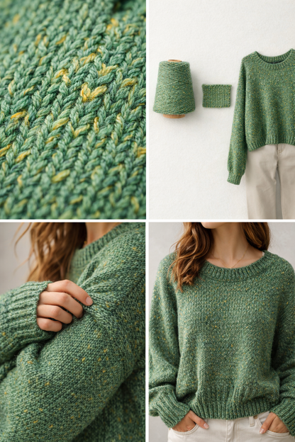 FILCOM TIBET TWEED 50% yak and 50% silk luxury Italian tweed yarn in a fine fingering weight for high-end knitting at iDOKNiT.