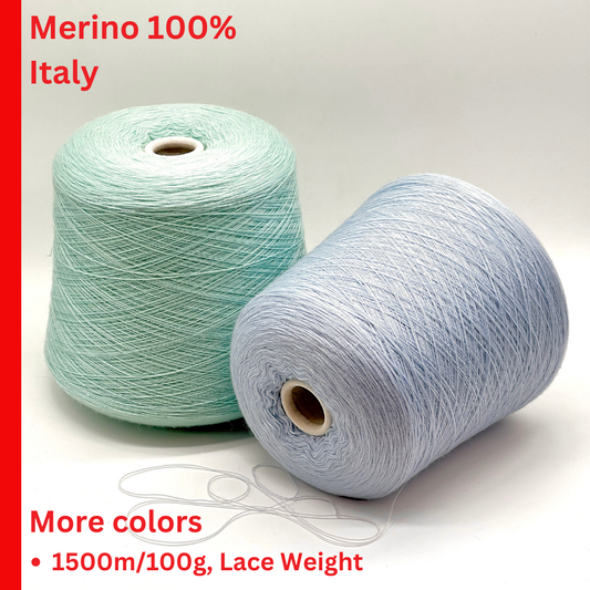 RiGo Merinos 100% extrafine merino lace weight yarn from iDOKNiT. Premium Italian-spun ultra-fine fiber for luxury knitting and weaving, 1500m per 100g.