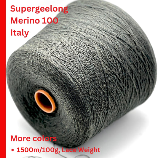 Premium extra-fine Italian merino lace weight yarn by Zegna Baruffa, available in a variety of solid and melange tones on cones, professionally curated for the luxury hand-knit and machine-knit collection at iDOKNiT.