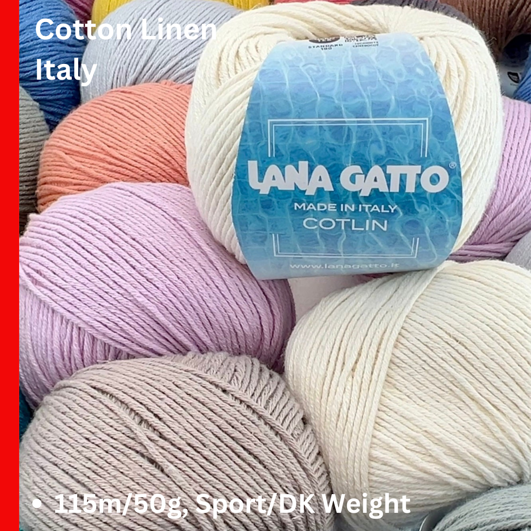 Lana Gatto COTLIN cotton linen yarn made in Italy