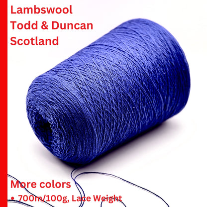 Todd & Duncan LAMAINE luxury 100% lambswool fine weight yarn, Nm 2/14 industrial construction made in Scotland, soft first-shearing wool for premium knitting and crochet at iDOKNiT.