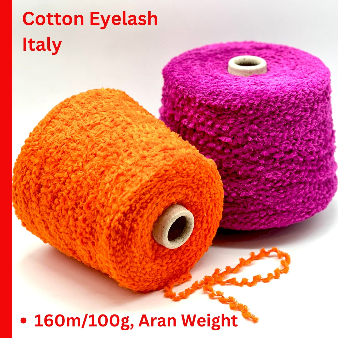 Italian VIMAR eyelash art yarn in cotton blend, textured fancy yarn
