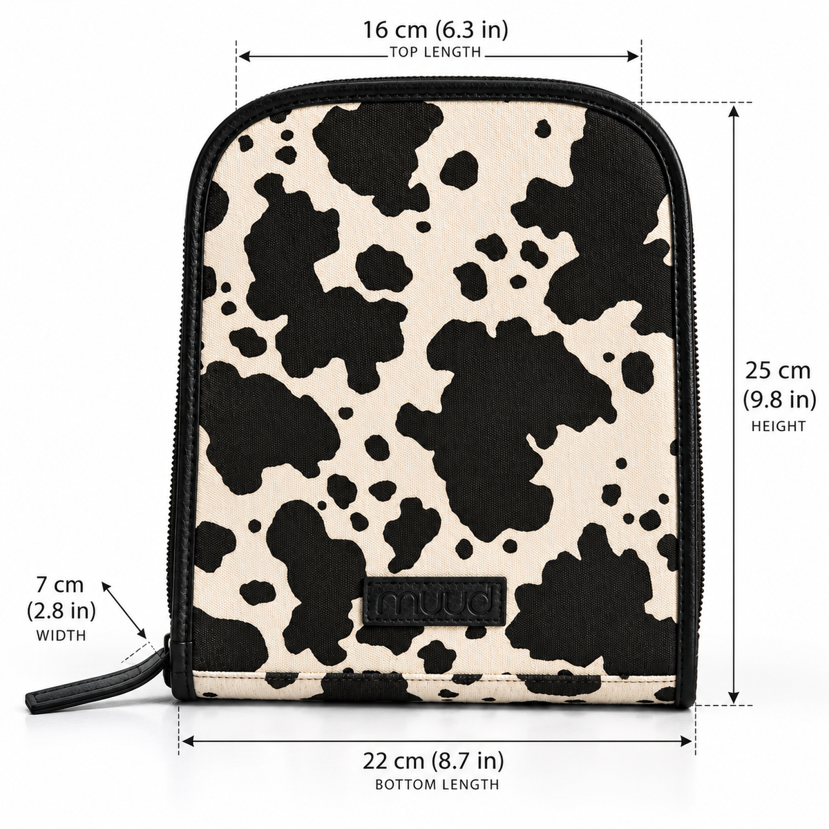 muud VOSS Canvas Zippered Knitting Needle Case, Crochet Hook & Cable Organizer with Leather Details
