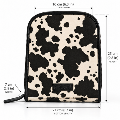 muud VOSS Canvas Zippered Knitting Needle Case, Crochet Hook & Cable Organizer with Leather Details