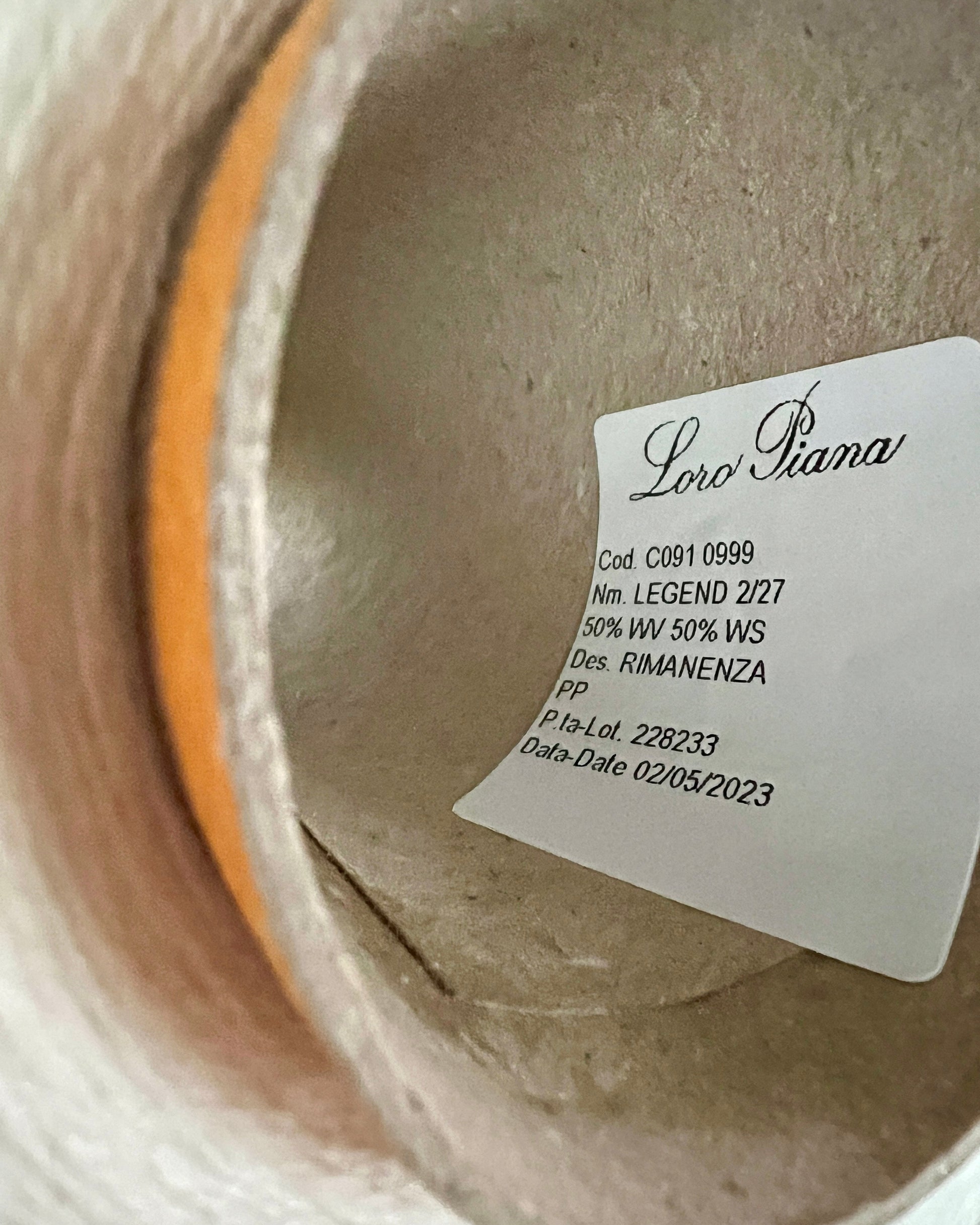 Luxury Loro Piana LEGEND 2/27 lace yarn made in Italy, 50% cashmere and 50% merino wool blend with refined marl effect, ultra-fine high-yardage yarn for multi-strand knitting, machine knitting, and luxury garments, available at iDOKNiT yarn shop