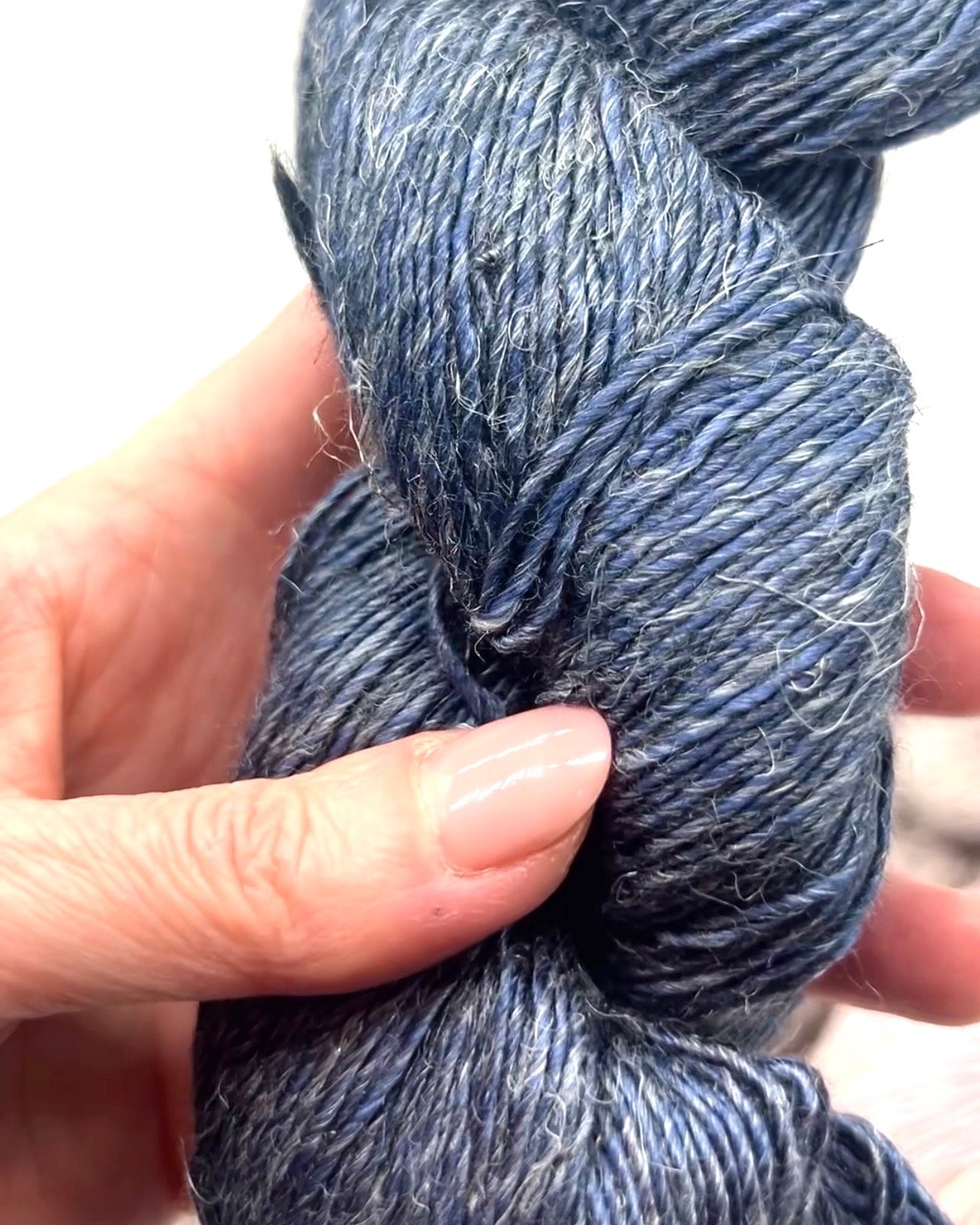 Premium iDOKNiT DK Sport weight yarn, SUSURRO by Malabrigo Peru. Luxury blend of 50% mulberry silk, 25% merino wool, and 25% linen, 297m/100g. Hand-dyed authentic Peruvian yarn curated by iDOKNiT for lightweight garments with elegant drape and sophisticated linen texture.