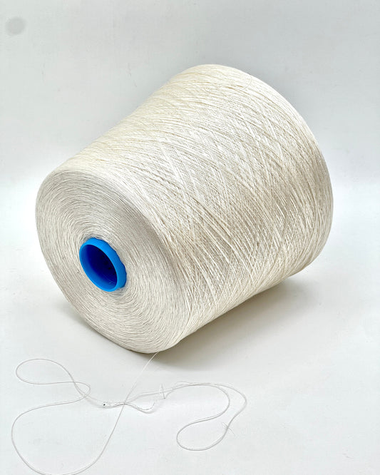 Exclusive iDOKNiT extra fine lace weight yarn, SETA SHAPPE by RiGo Italy. 100% pure Silk Shappe industrial-grade yarn, Nm 2/60, providing 2600m per 100g. Authentic Italian-made silk on cones curated by iDOKNiT for delicate lace, weaving, and professional machine knitting projects.