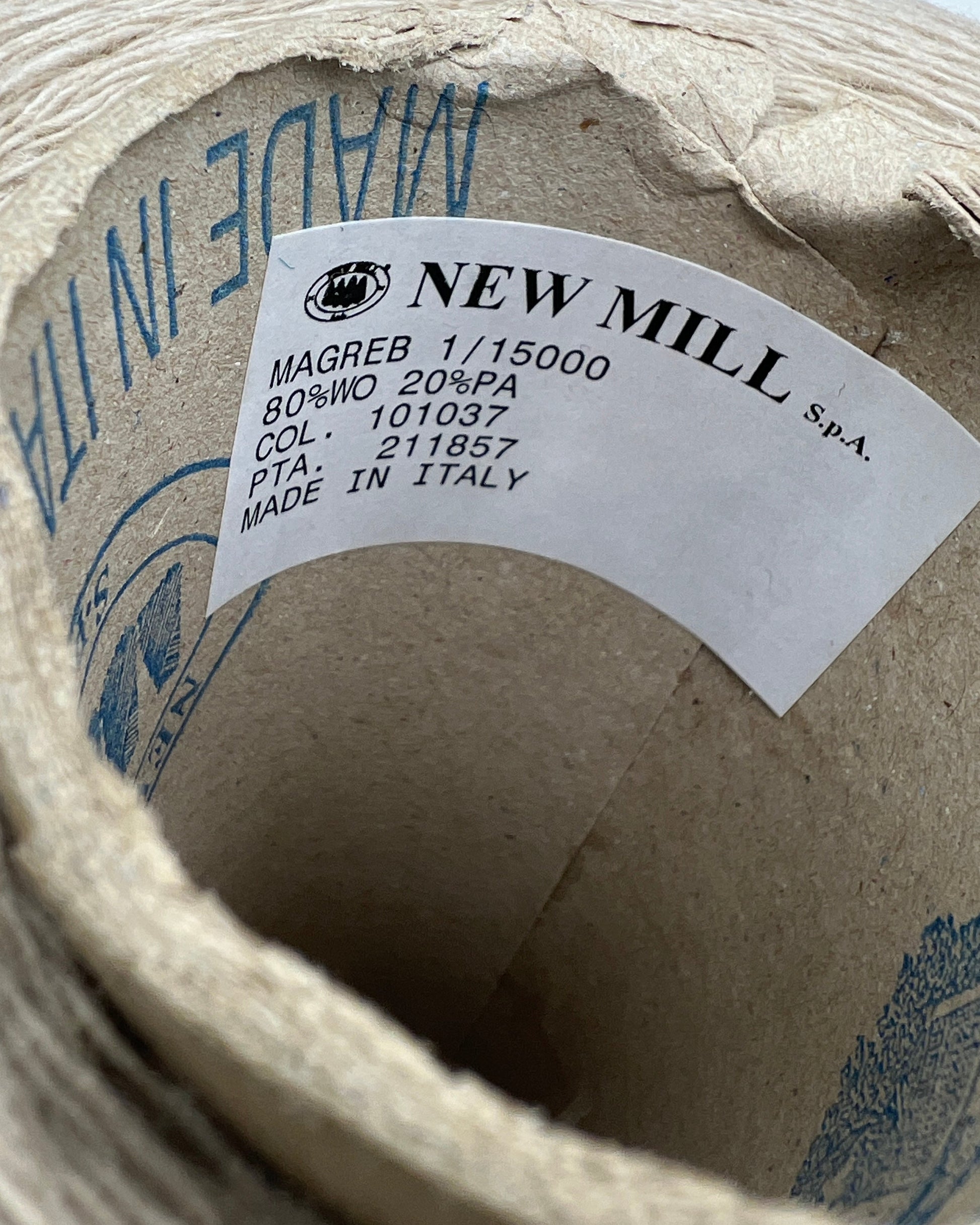Premium iDOKNiT lace weight yarn, MAGREB by New Mill Italy. High-quality blend of 80% wool and 20% polyamide, offering 450-490m per 100g. Authentic Italian-made yarn curated by iDOKNiT for fine, durable knitting projects requiring a light fingering weight and soft finish.