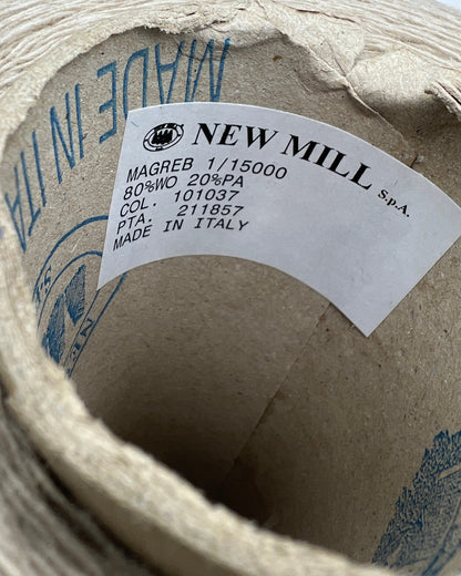 Premium iDOKNiT lace weight yarn, MAGREB by New Mill Italy. High-quality blend of 80% wool and 20% polyamide, offering 450-490m per 100g. Authentic Italian-made yarn curated by iDOKNiT for fine, durable knitting projects requiring a light fingering weight and soft finish.