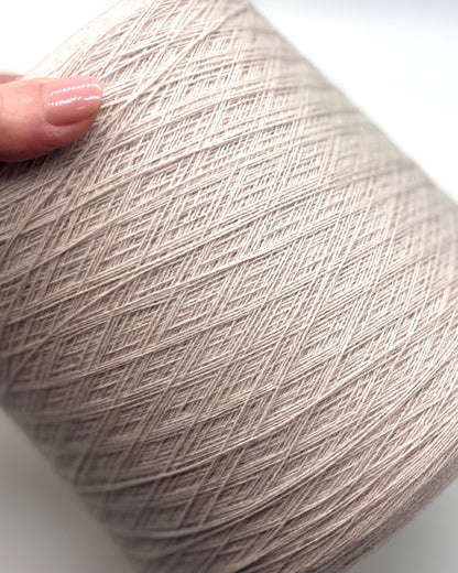 Exclusive iDOKNiT lace weight cashmere yarn, Cashmere 100 by Cariaggi Italy. Rare luxury surplus from Dior Accessori S.p.A. production. 100% pure cashmere in a classic Nm 2/28 count, providing 1400m per 100g. Authentic Italian-made luxury fiber curated by iDOKNiT for high-end fashion-grade lace projects and multi-strand knitting.