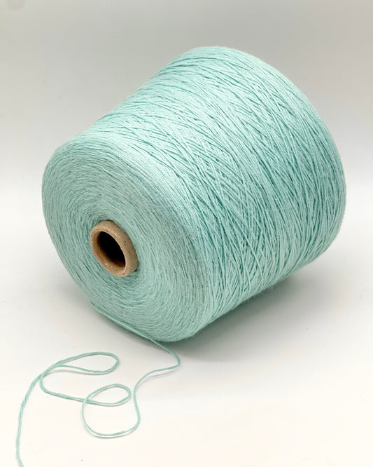 Elite iDOKNiT lace weight stretch yarn, SCOOBYGUM by Pecci Filati Italy. High-performance blend of 75% Cotton Makò and 25% Elastane, Nm 6500, providing 650m per 100g. Authentic Italian-made yarn in 2173 Pale Aqua, curated by iDOKNiT for lightweight garments requiring excellent elasticity, comfort, and shape retention.