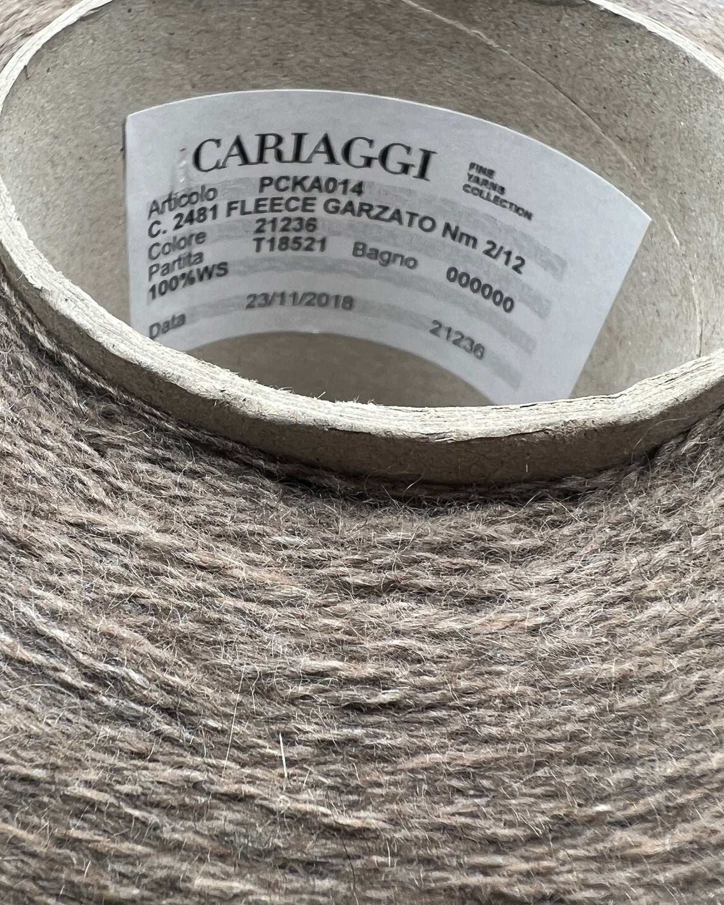 Exclusive iDOKNiT lace weight cashmere yarn, FLEECE GARZATTO by Cariaggi Italy. 100% pure carded cashmere with an Nm 2/12 count, providing 600m per 100g. Authentic Italian-made luxury fiber curated by iDOKNiT for lightweight, breathable knits that develop a beautiful soft bloom after washing.