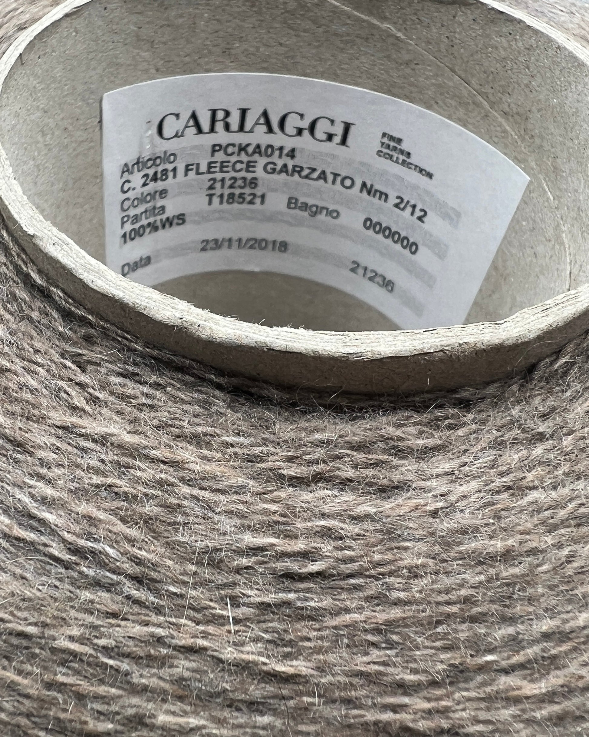 Exclusive iDOKNiT lace weight cashmere yarn, FLEECE GARZATTO by Cariaggi Italy. 100% pure carded cashmere with an Nm 2/12 count, providing 600m per 100g. Authentic Italian-made luxury fiber curated by iDOKNiT for lightweight, breathable knits that develop a beautiful soft bloom after washing.