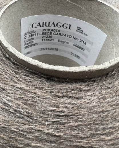 Exclusive iDOKNiT lace weight cashmere yarn, FLEECE GARZATTO by Cariaggi Italy. 100% pure carded cashmere with an Nm 2/12 count, providing 600m per 100g. Authentic Italian-made luxury fiber curated by iDOKNiT for lightweight, breathable knits that develop a beautiful soft bloom after washing.