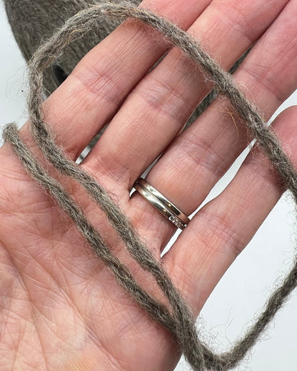 Exclusive iDOKNiT sport weight yarn, CATENA RIBE by Di.Ve Italy. High-end blend of 63% superfine alpaca and 37% polyamide featuring a modern chainette (chain-cable) structure, providing 300m per 100g. Authentic Italian-made luxury fiber curated by iDOKNiT for lightweight, halo-soft knitwear with excellent thermal properties and durability.