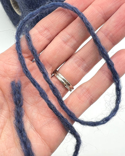 Exclusive iDOKNiT sport weight yarn, CATENA RIBE by Di.Ve Italy. High-end blend of 63% superfine alpaca and 37% polyamide featuring a modern chainette (chain-cable) structure, providing 300m per 100g. Authentic Italian-made luxury fiber curated by iDOKNiT for lightweight, halo-soft knitwear with excellent thermal properties and durability.