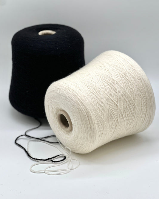 Exclusive iDOKNiT lace weight yarn, GLICINE by Filati Naturali Italy. 59% merino and 25% cashmere blend with a unique elastic chainette (chain-cable) structure, providing 650m per 100g. Authentic Italian-made luxury fiber curated by iDOKNiT for stretchy, resilient, and ultra-soft knitwear that maintains its shape beautifully.