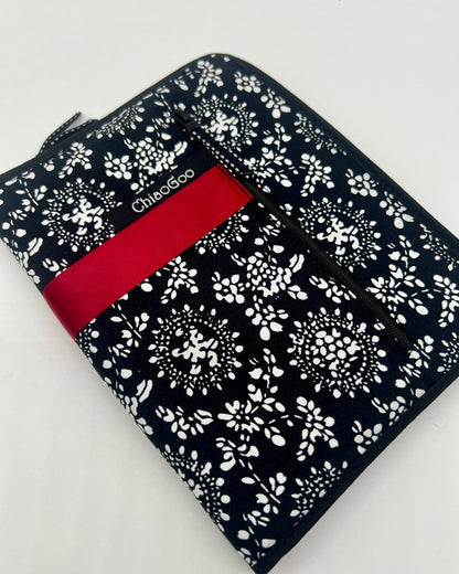 ChiaoGoo TWIST SS 4" Small interchangeable knitting needle set with surgical stainless steel lace tips and zippered fabric case for iDOKNiT.