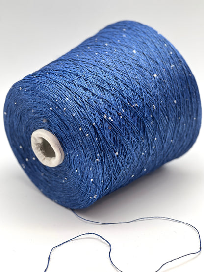 Paillettes Linen Silk Sparkling Yarn, SAINT TROPEZ, Luxury Italian Yarn by RiGo, Sold in Balls or on Cone, Fingering Weight, 400m/100g (437y/3.52oz)