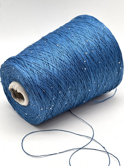 Paillettes Linen Silk Sparkling Yarn, SAINT TROPEZ, Luxury Italian Yarn by RiGo, Sold in Balls or on Cone, Fingering Weight, 400m/100g (437y/3.52oz)