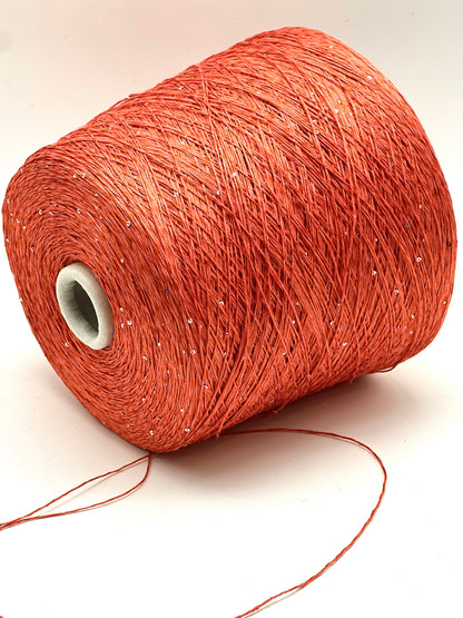 Paillettes Linen Silk Sparkling Yarn, SAINT TROPEZ, Luxury Italian Yarn by RiGo, Sold in Balls or on Cone, Fingering Weight, 400m/100g (437y/3.52oz)