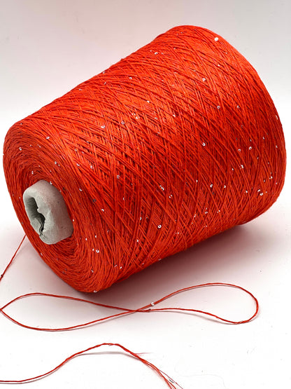 Paillettes Linen Silk Sparkling Yarn, SAINT TROPEZ, Luxury Italian Yarn by RiGo, Sold in Balls or on Cone, Fingering Weight, 400m/100g (437y/3.52oz)
