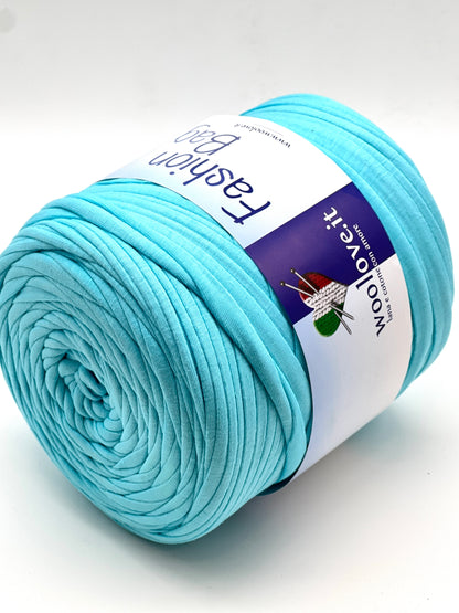 RIBON Spagehtti Yarn, FASHION BAG,  Made from Real T-Shirt Material, Cotton Lycra Stretch Thread, Italy, Perfect for Crochet Bags, 700g/130m