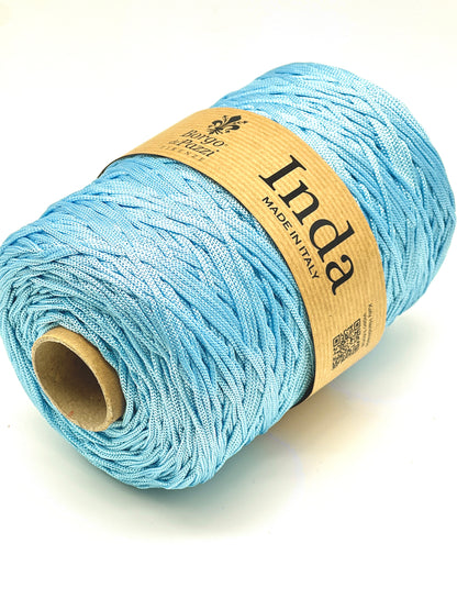 Structured, Water-Resistant Yarn, INDA by Borgo de Pazzi, Italy, Perfect for Crochet Bags, Baskets, Home Décor and Macramé, 500g/570m