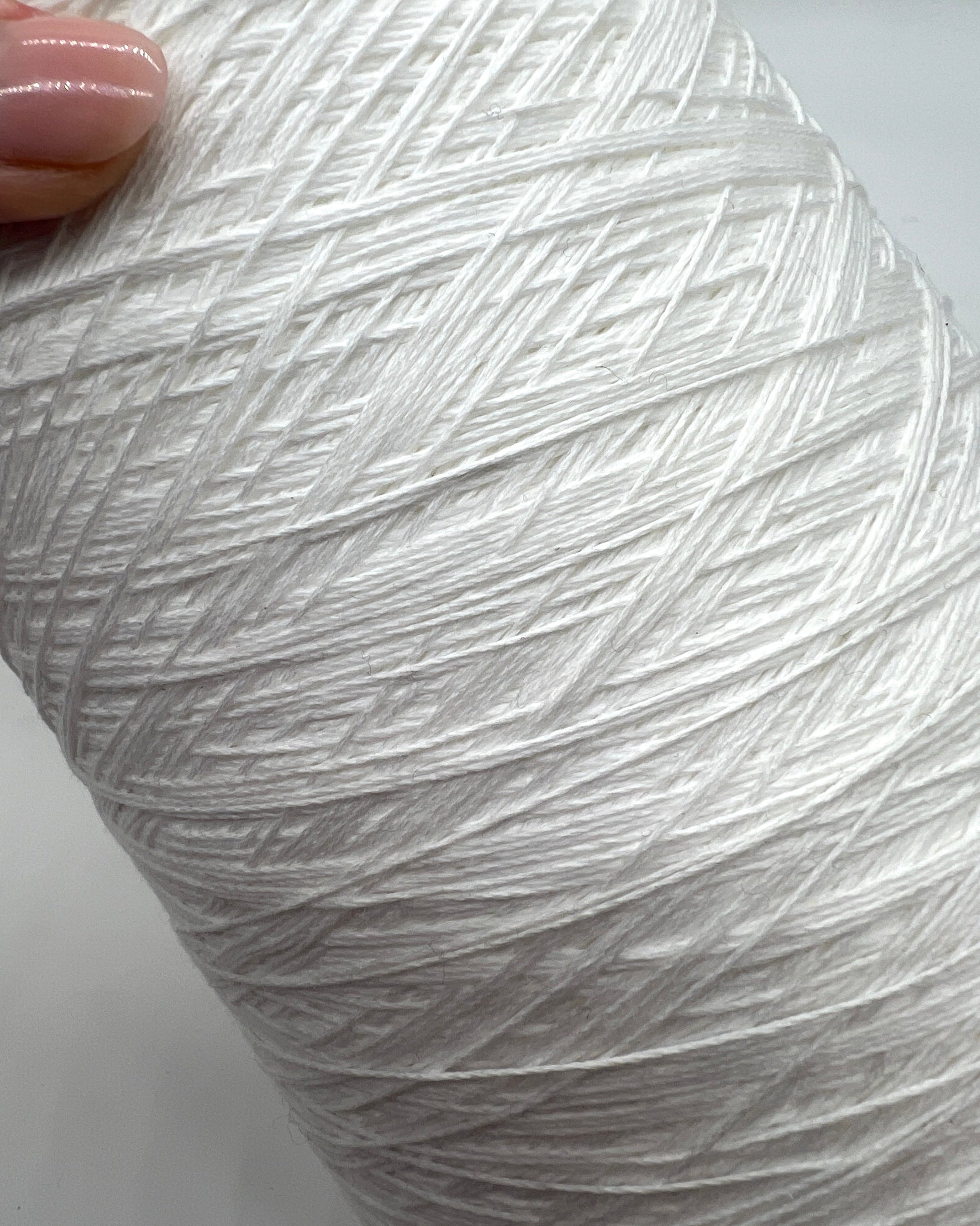 White Pima cotton yarn cone Emilcotoni Peruvian Pima lace weight