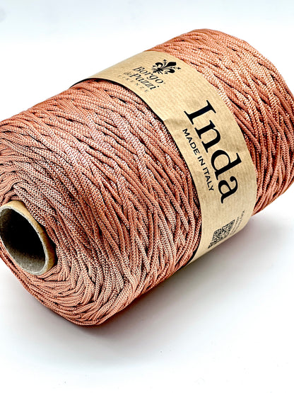 Structured, Water-Resistant Yarn, INDA by Borgo de Pazzi, Italy, Perfect for Crochet Bags, Baskets, Home Décor and Macramé, 500g/570m