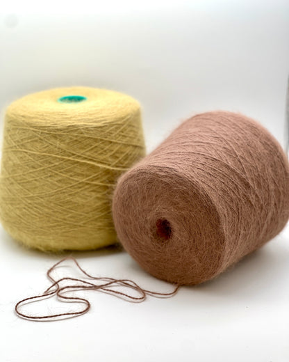 Filati Biagioli Modesto Italian angora lace yarn in soft fluffy texture, luxury light fingering yarn made in Italy, photographed by iDOKNiT for premium knitting and crochet projects