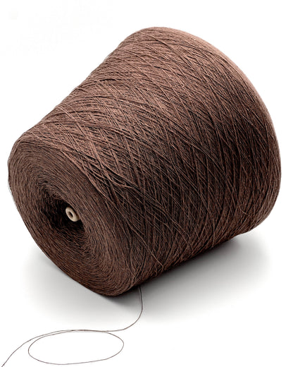 Rare Japanese matte silk yarn Hasegawa PREMIER on cone
Luxury Hasegawa spun silk yarn with matte artisan texture
Japanese textured silk yarn in mocha color close up
Rare Japanese silk yarn for weaving and couture knitting
Luxury matte silk companion yarn with organic texture