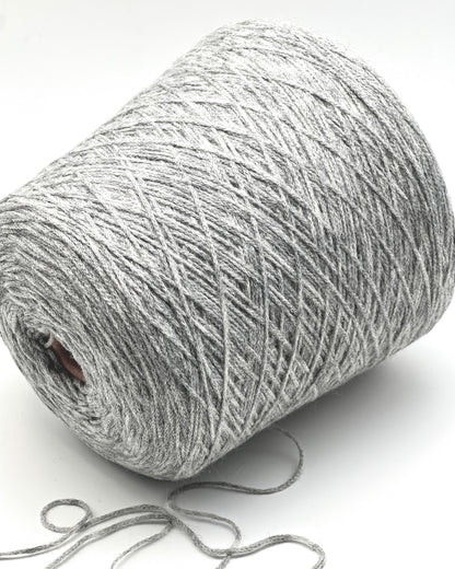 Gray skein of yarn on a white background
