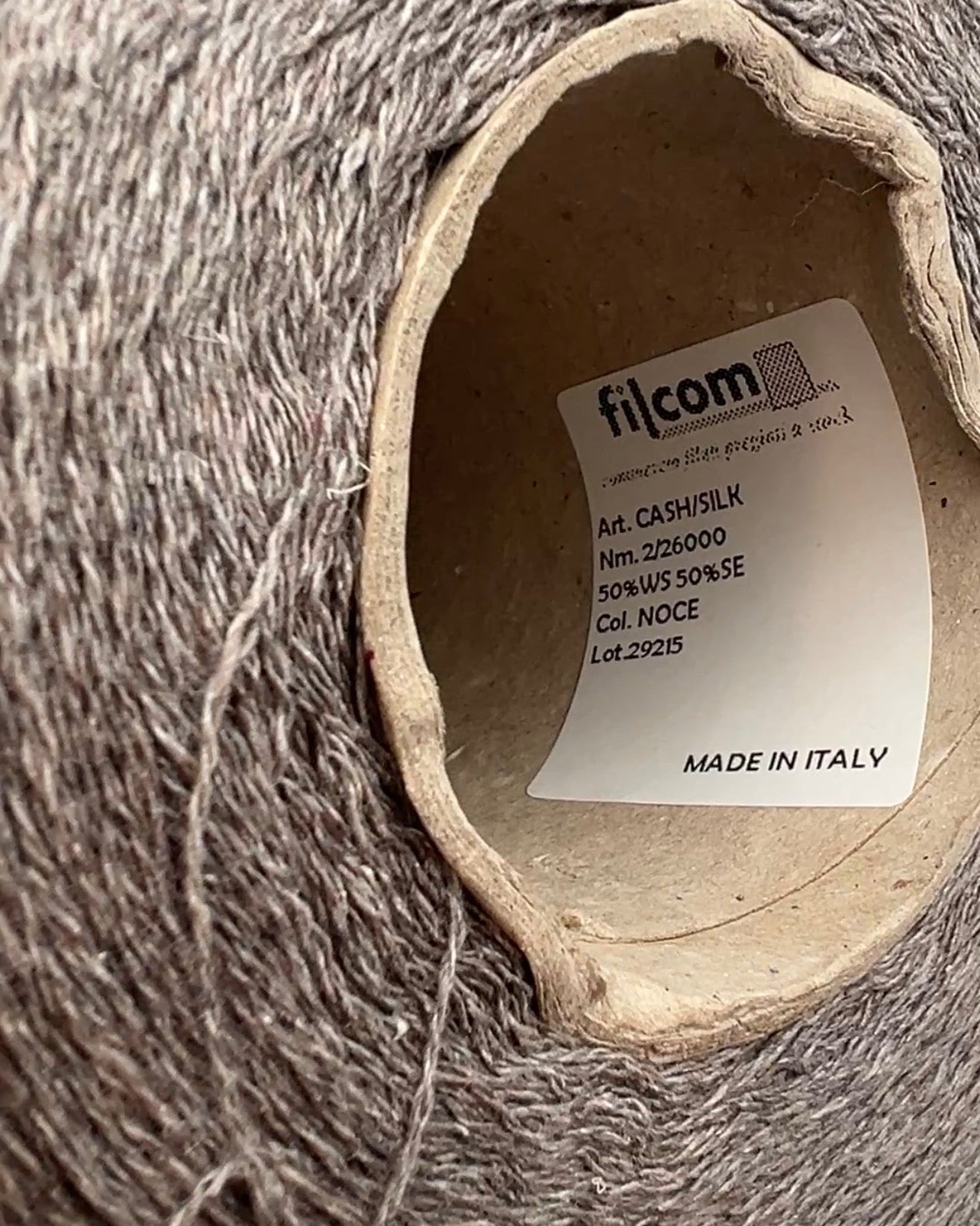 FILCOM CASHSILK cashmere silk yarn from Italy, 50% cashmere 50% silk lace weight yarn for sweaters, tops, cardigans, and shawls.