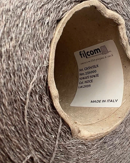 FILCOM CASHSILK cashmere silk yarn from Italy, 50% cashmere 50% silk lace weight yarn for sweaters, tops, cardigans, and shawls.