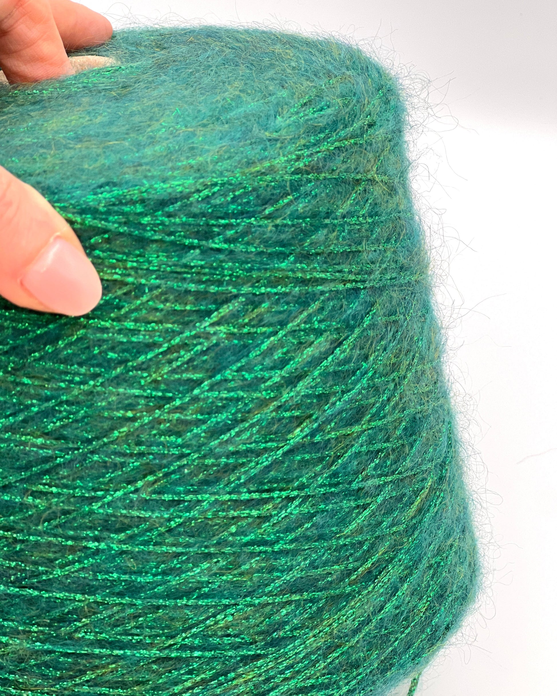 Igea SPARKLING luxury superkid mohair and wool blend Italian chainette yarn with integrated glitter sparkle for holiday knitting at iDOKNiT.