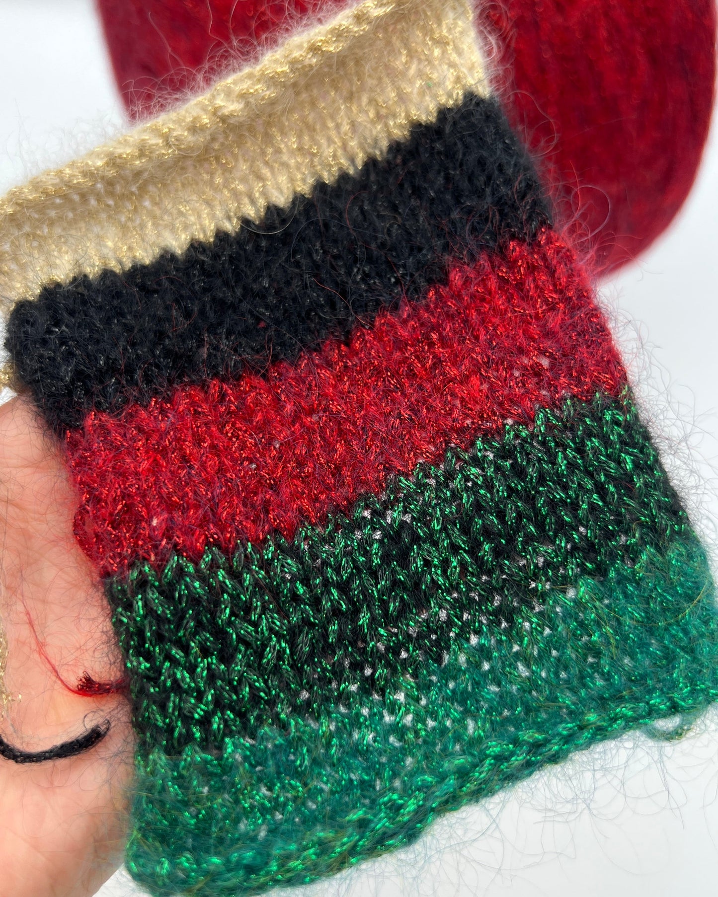 Igea SPARKLING luxury superkid mohair and wool blend Italian chainette yarn with integrated glitter sparkle for holiday knitting at iDOKNiT.