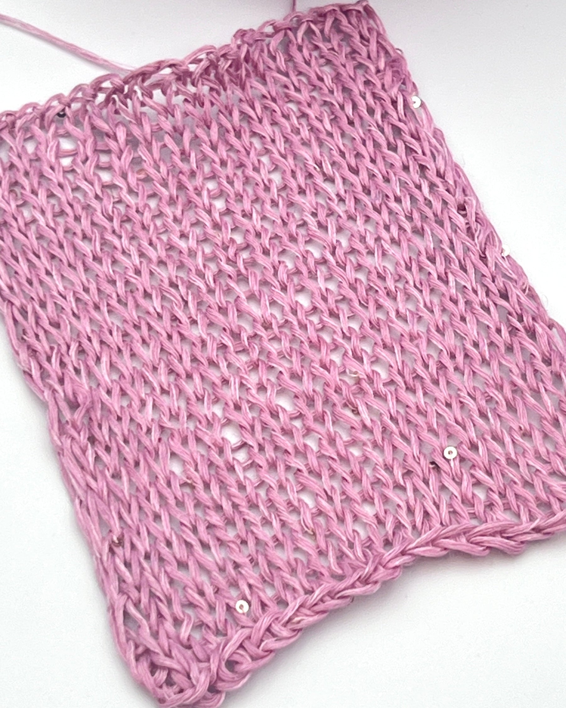 G&G FILATI LINO 6500 Italian 100% linen lace weight yarn with integrated 2 mm paillettes on cone for knitting, crochet, weaving, and machine knitting  