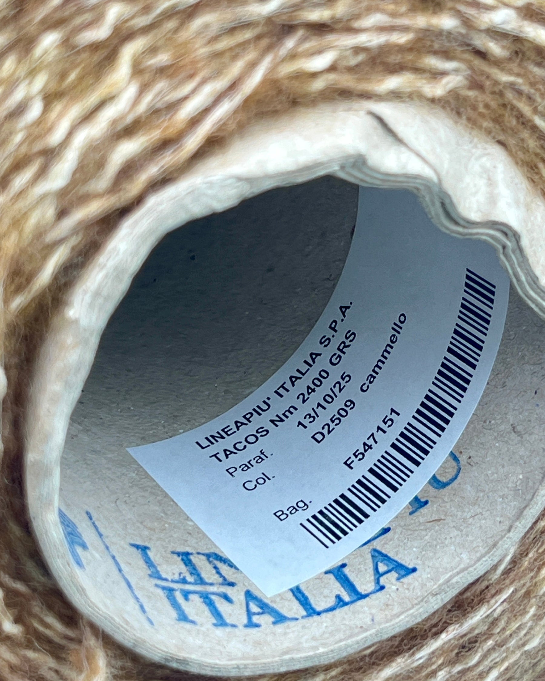 LINEAPIU TACOS Italian cotton linen wool blend DK weight irregular slub fantasy textured yarn on cone for knitting crochet and weaving from iDOKNiT