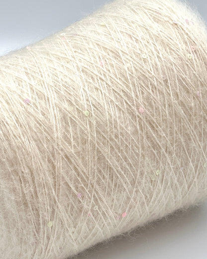 GG FILATI CIGNO Italian superkid mohair silk lace fingering weight yarn with integrated 3mm sequins on cone from iDOKNiT