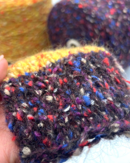 Lineapiu Italia Douglas mohair merino wool DK weight tweed yarn in hand wound balls from iDOKNiT