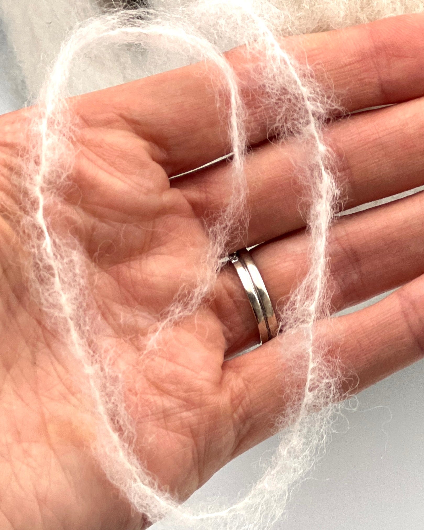 Polipeli Spa Etereog Italian brushed blown baby alpaca fingering weight yarn in hand wound balls from iDOKNiT