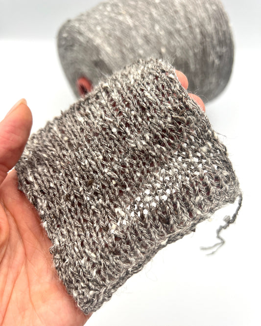 Loro Piana Shantung Jaspe wild tussah silk tweed lace weight yarn balls from iDOKNiT