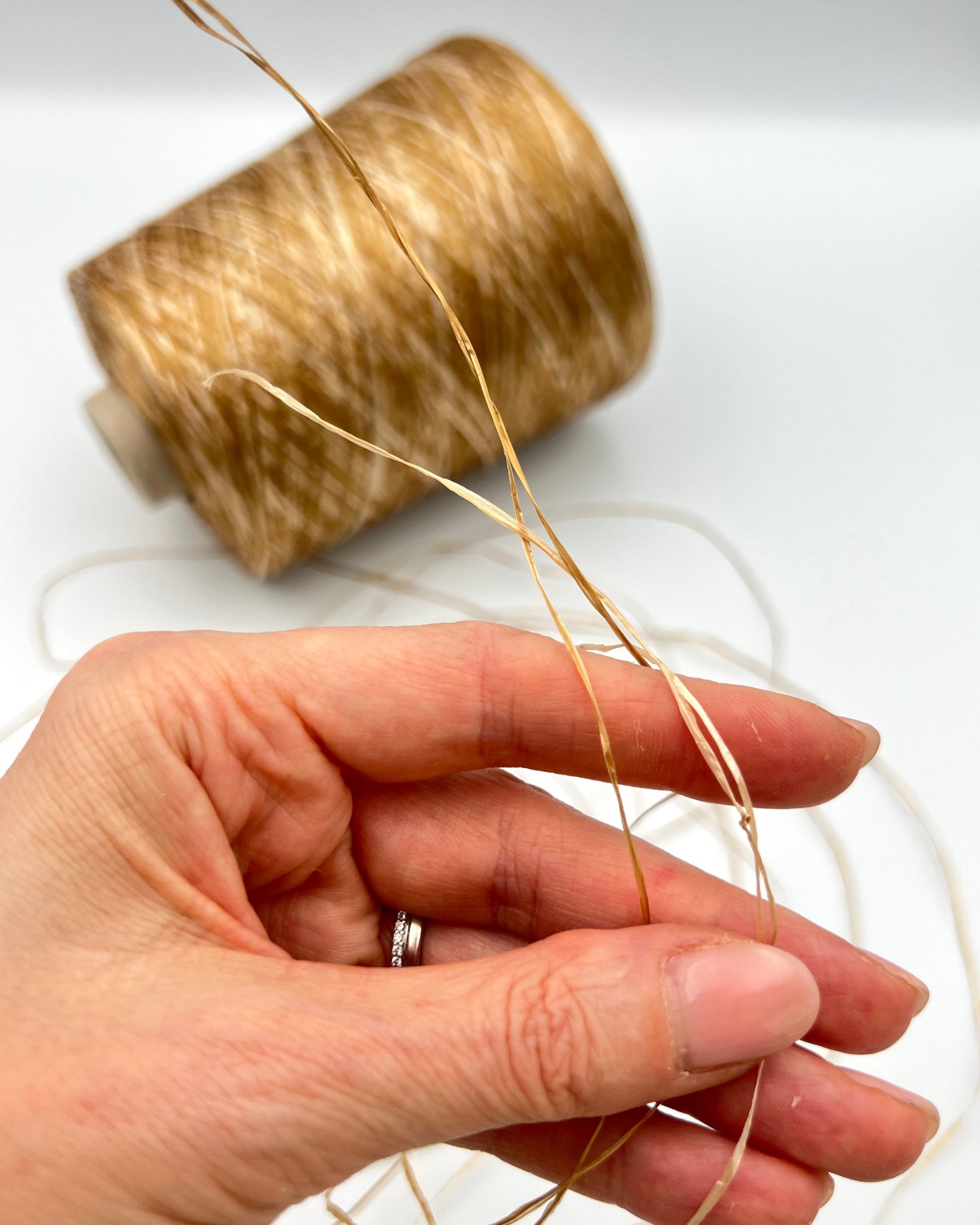 Fratelli Reali Rafia luxury Italian viscose raffia ribbon yarn cone from iDOKNiT