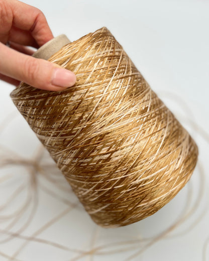 Fratelli Reali M546 luxury Italian viscose raffia ribbon yarn cone from iDOKNiT