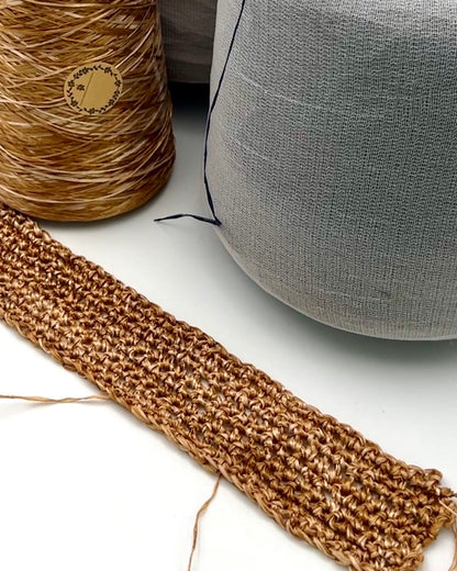 Fratelli Reali Rafia luxury Italian viscose raffia ribbon yarn cone from iDOKNiT